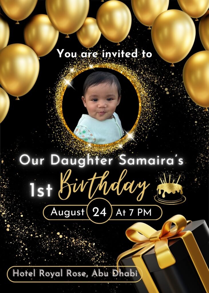 1st bday card
