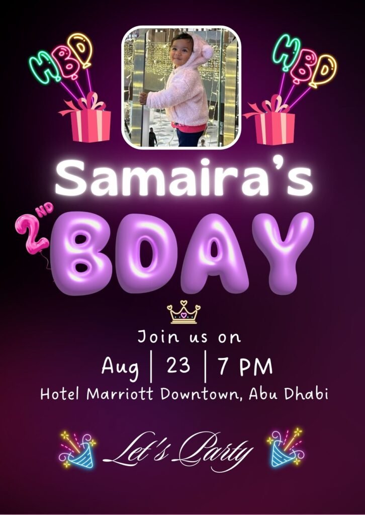 2nd bday card